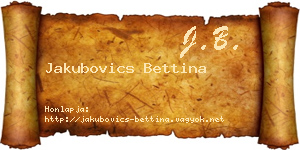 Jakubovics Bettina névjegykártya