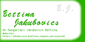 bettina jakubovics business card